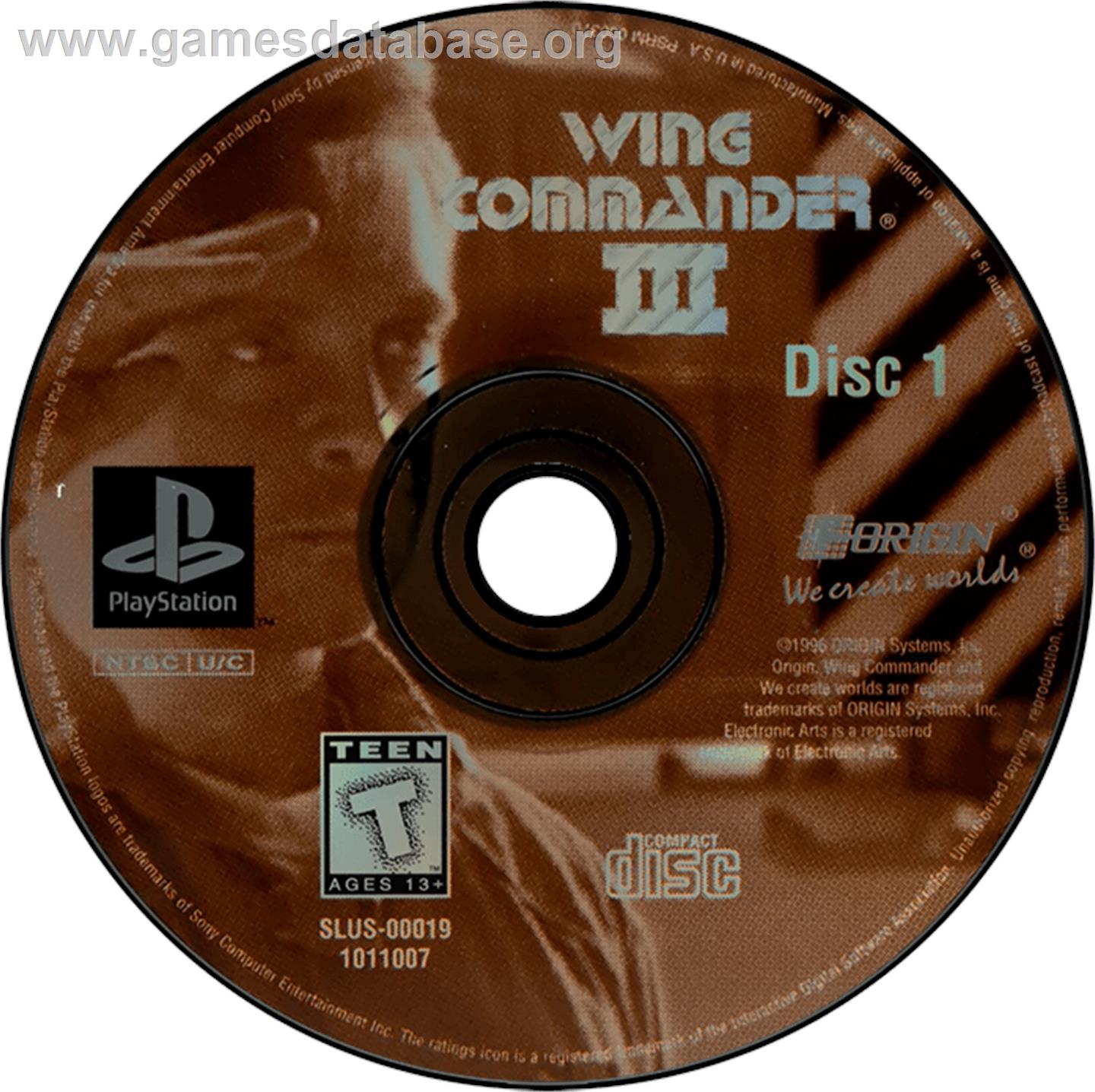 Wing Commander III: Heart of the Tiger - Sony Playstation - Artwork - Disc