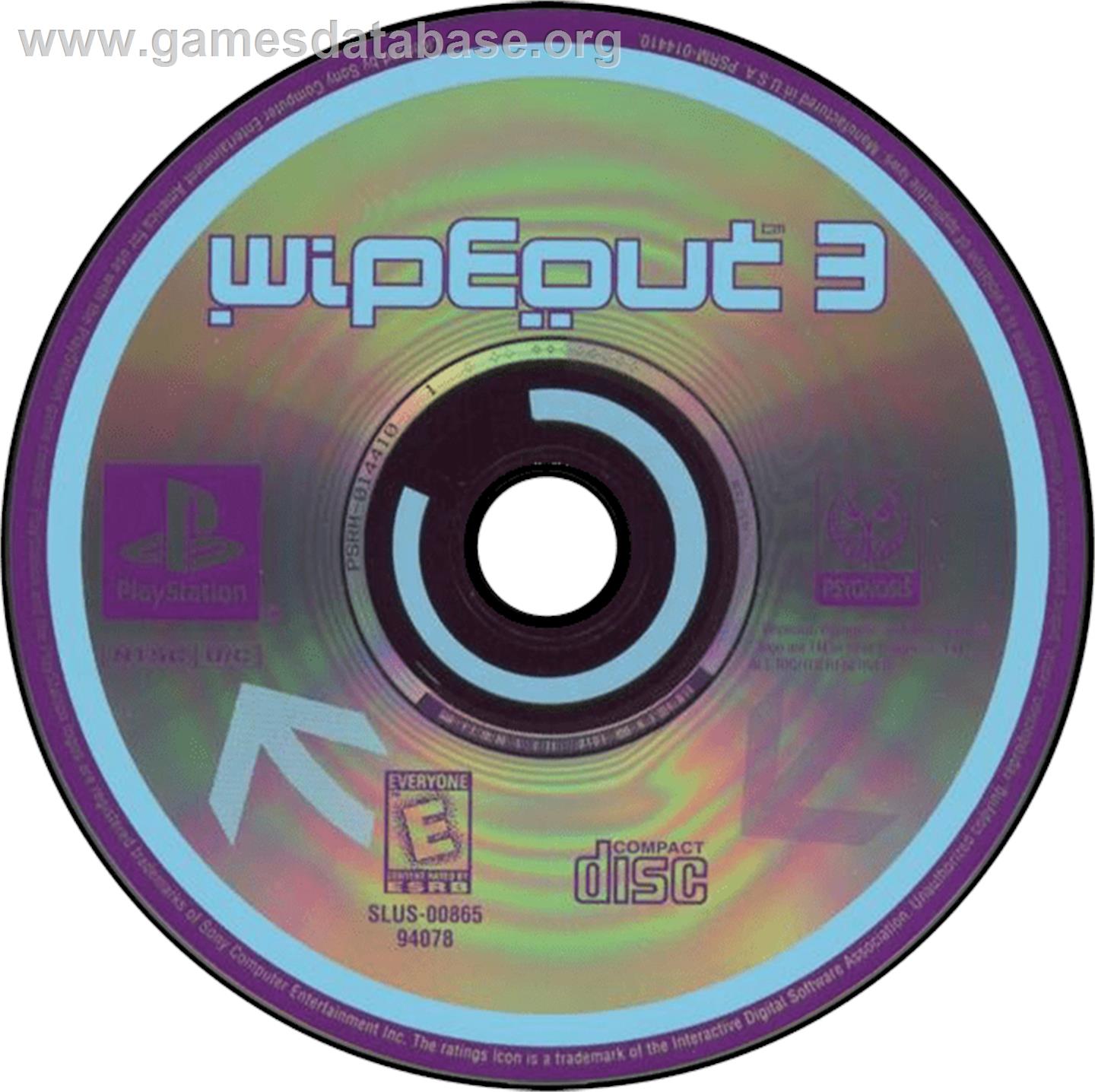 Wipeout 3 / Destruction Derby 2 - Sony Playstation - Artwork - Disc