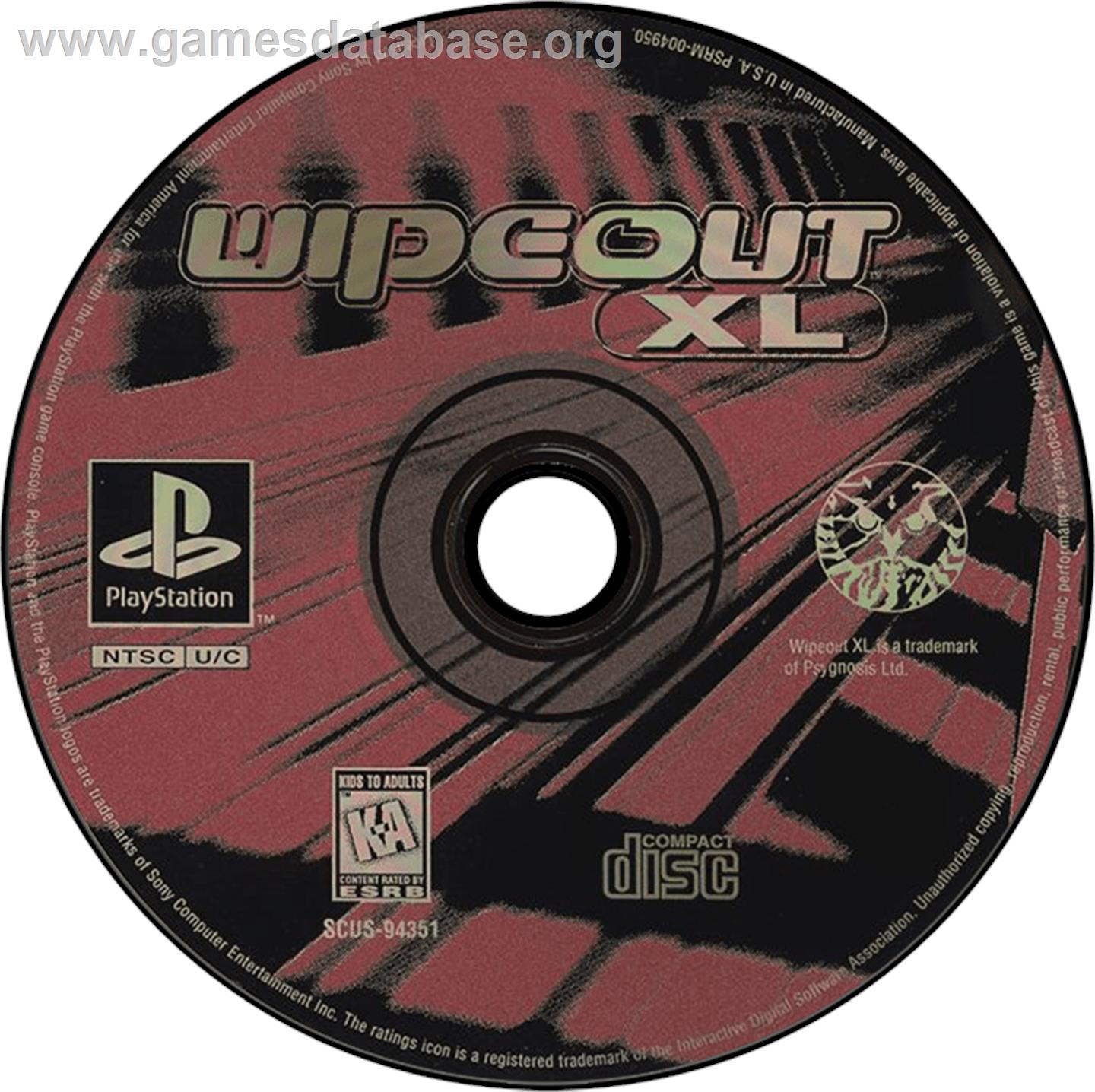 Wipeout XL - Sony Playstation - Artwork - Disc