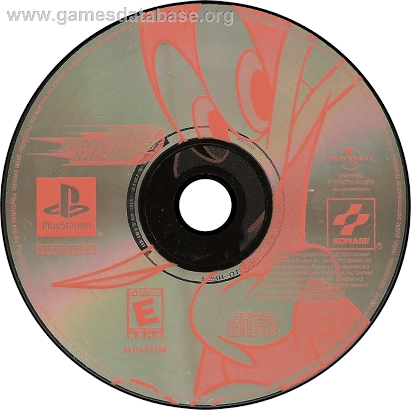 Woody Woodpecker Racing - Sony Playstation - Artwork - Disc