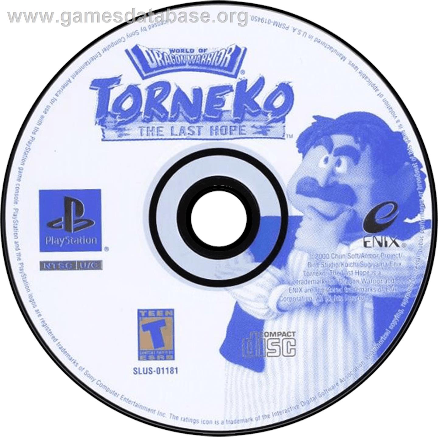 World of Dragon Warrior: Torneko: The Last Hope - Sony Playstation - Artwork - Disc