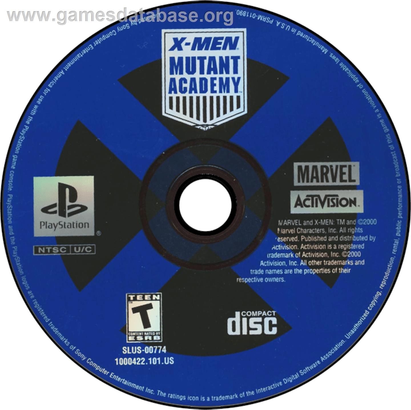 X-Men: Mutant Academy - Sony Playstation - Artwork - Disc