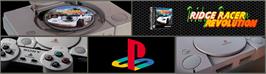 Arcade Cabinet Marquee for Ridge Racer Revolution.