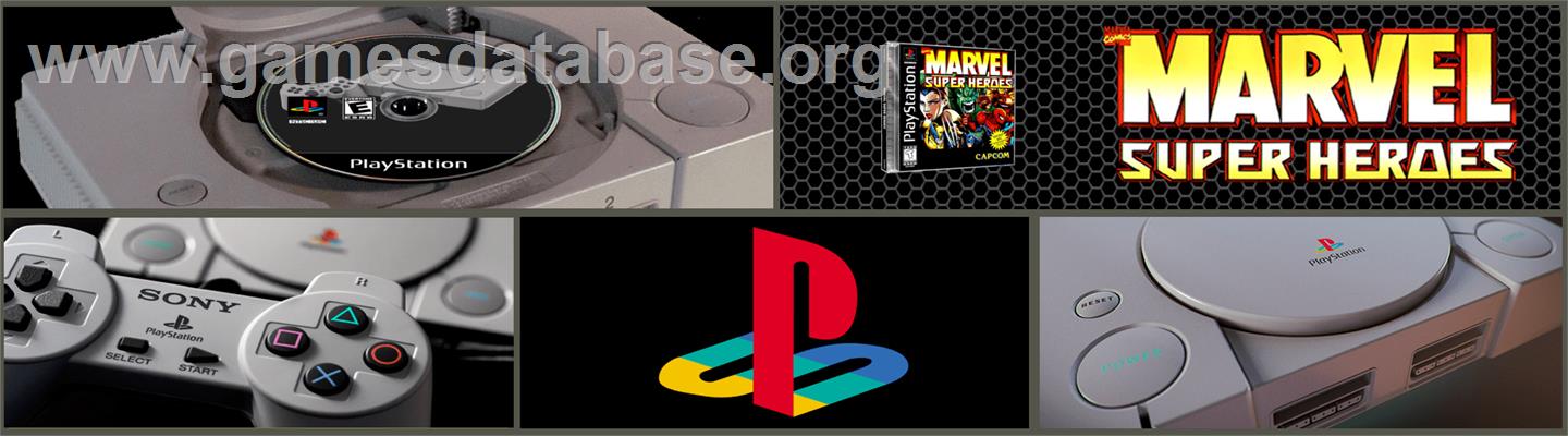 Marvel Super Heroes - Sony Playstation - Artwork - Marquee
