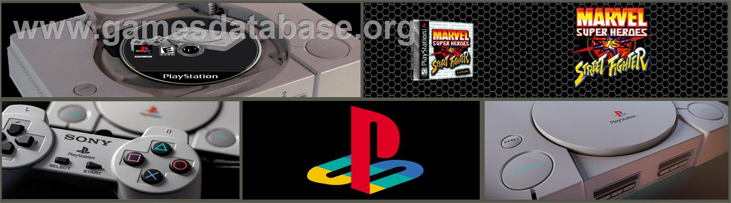 Marvel Super Heroes Vs. Street Fighter - Sony Playstation - Artwork - Marquee