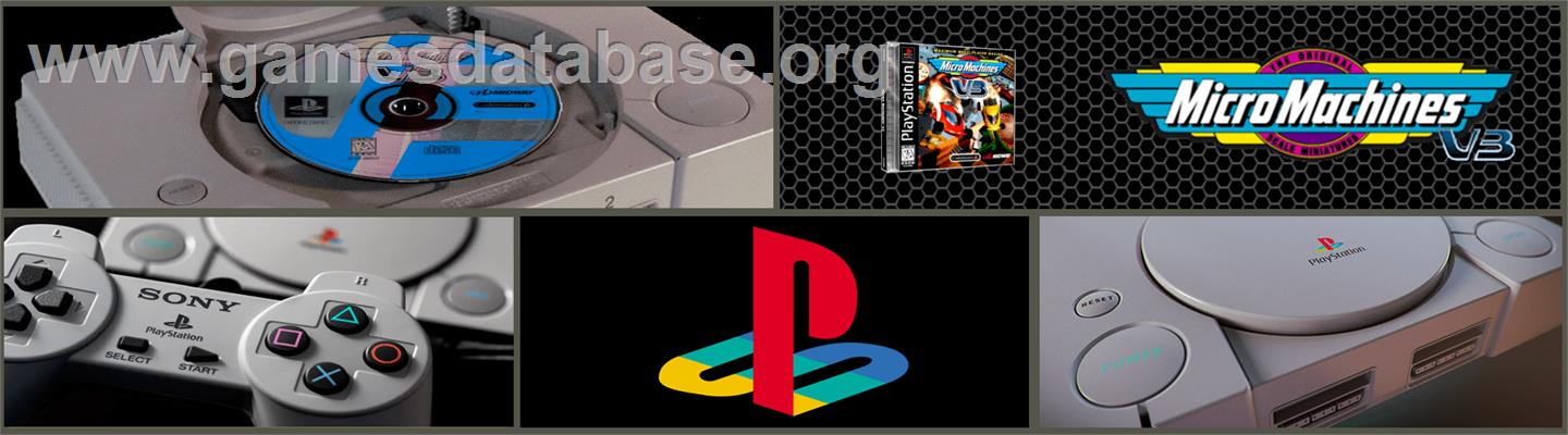 Micro Machines V3 - Sony Playstation - Artwork - Marquee