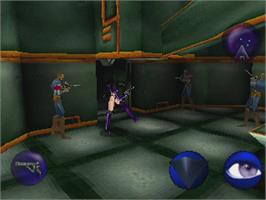 In game image of Aeon Flux on the Sony Playstation.
