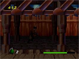 In game image of Agent Armstrong - Himitsu Shirei Daisakusen on the Sony Playstation.