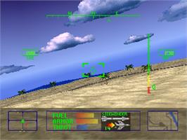 In game image of Agile Warrior: F-111X on the Sony Playstation.