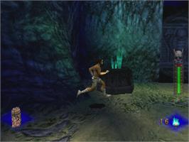 In game image of Akuji The Heartless on the Sony Playstation.