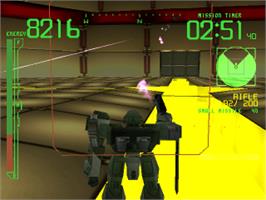 In game image of Armored Core on the Sony Playstation.