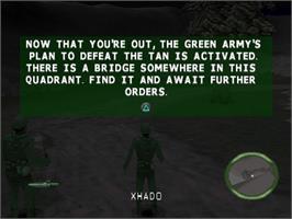 In game image of Army Men - Team Assault on the Sony Playstation.