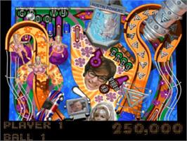 In game image of Austin Powers Pinball on the Sony Playstation.