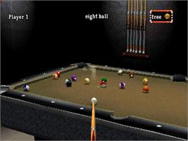 In game image of Backstreet Billiards on the Sony Playstation.