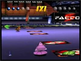 In game image of Ballblazer Champions on the Sony Playstation.