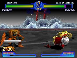 In game image of Battle Arena Toshinden 2 on the Sony Playstation.
