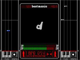 In game image of Beat Mania on the Sony Playstation.