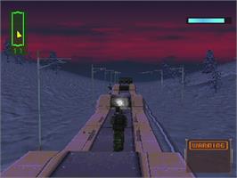 In game image of Chase the Express on the Sony Playstation.
