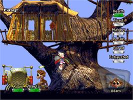 In game image of Creatures on the Sony Playstation.