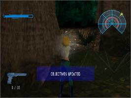 In game image of Danger Girl on the Sony Playstation.