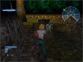 In game image of Danger Girl on the Sony Playstation.