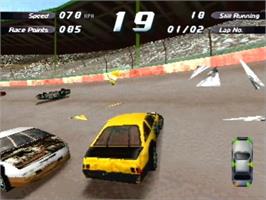 In game image of Destruction Derby 2 on the Sony Playstation.