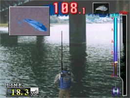 In game image of Fisherman's Bait: A Bass Challenge on the Sony Playstation.