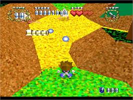 In game image of Floating Runner - Quest For The 7 Crystals on the Sony Playstation.