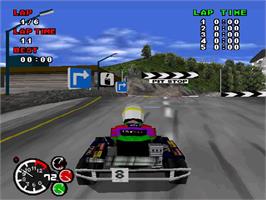 In game image of Formula Karts: Special Edition on the Sony Playstation.