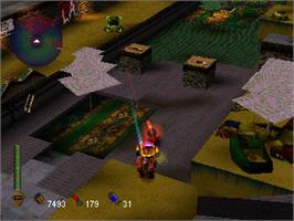 In game image of Future Cop L.a.p.d. on the Sony Playstation.