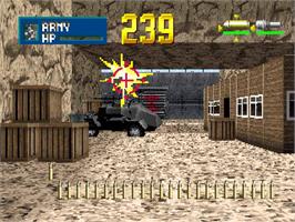 In game image of Guntu Western Front June, 1944 on the Sony Playstation.