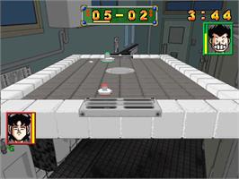 In game image of High School Kimengumi - The Table Hockey (2000 Series) on the Sony Playstation.