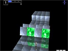 In game image of I.q. - Intelligent Qube on the Sony Playstation.