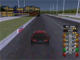 In game image of Ihra Motorsports Drag Racing on the Sony Playstation.