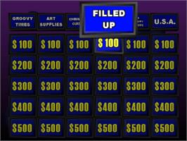 In game image of Jeopardy! on the Sony Playstation.