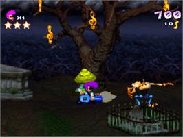In game image of Johnny Bazookatone on the Sony Playstation.