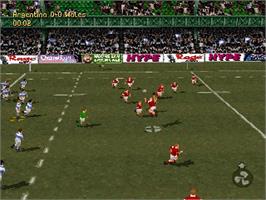 In game image of Jonah Lomu Rugby / Brian Lara Cricket on the Sony Playstation.