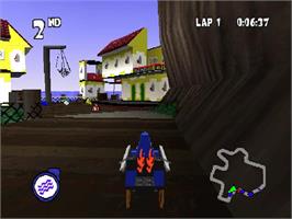 In game image of Lego Racers on the Sony Playstation.