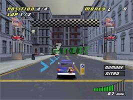 In game image of London Racer 2 on the Sony Playstation.