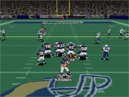 In game image of Madden NFL 2001 on the Sony Playstation.