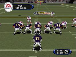 In game image of Madden Nfl 2002 on the Sony Playstation.