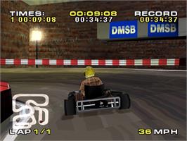 In game image of Michael Schumacher Racing World Kart 2002 on the Sony Playstation.