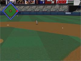 In game image of Mlb 98 on the Sony Playstation.