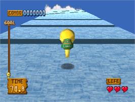 In game image of Monster Rancher Hop-A-Bout on the Sony Playstation.