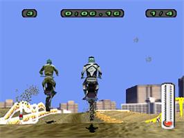 In game image of Motocross Mania 2 on the Sony Playstation.