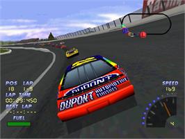 In game image of NASCAR 98 (Collector's Edition) on the Sony Playstation.