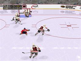 In game image of NHL FaceOff '99 on the Sony Playstation.