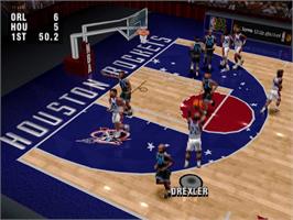 In game image of Nba Live 96 on the Sony Playstation.