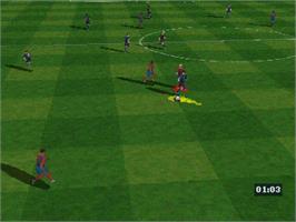 In game image of ONSIDE Complete Soccer on the Sony Playstation.
