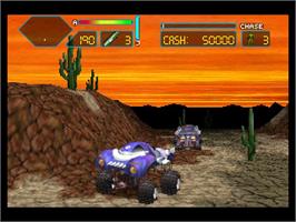 In game image of Off-World Interceptor Extreme on the Sony Playstation.